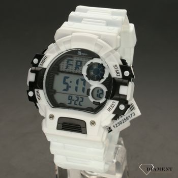 Zegarek męski sportowy na białym gumowym pasku HA-335G (2).jpg